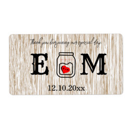 Country chic mason jar wedding ラベル