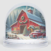 Country Christmas Barn & Vintage Red Truck (正面)