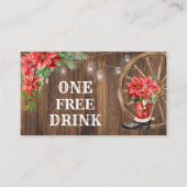 Country Christmas Free Drink Party Card Ticket 割引カード (正面)