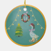 Country Christmas Goose Ceramic Ornament セラミックオーナメント (裏面)