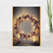 Country Christmas lighted wreath カード (正面)