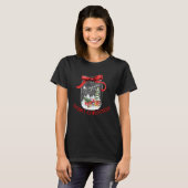 Country Christmas Mason Jar Snowglobe Red Ribbon H Tシャツ (正面フル)