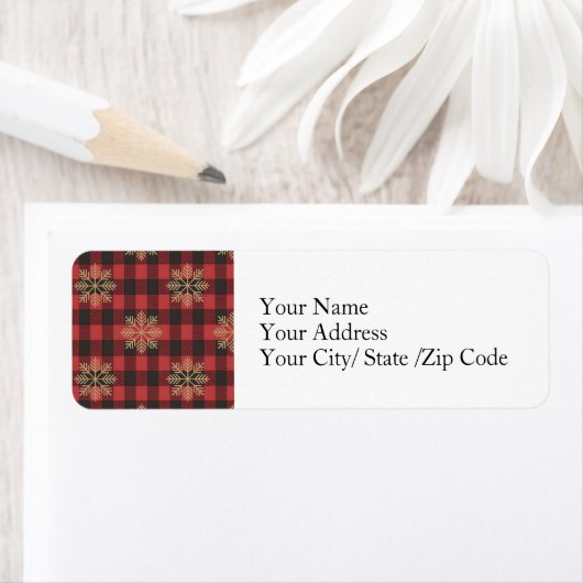 Country Christmas Return Address Label ラベル (インサイチュ)