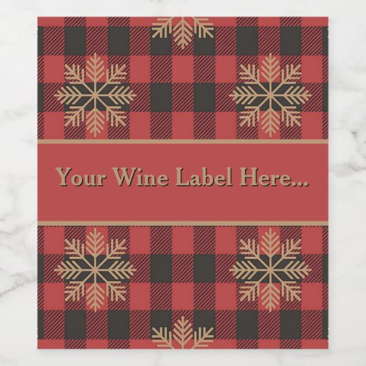 Country Christmas Wine Label – Rustic Design ワインラベル (シングルラベル)