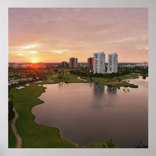 Country Club at sunset, Aventura,フロリダ ポスター