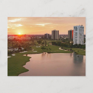 Country Club at sunset, Aventura,フロリダ ポストカード