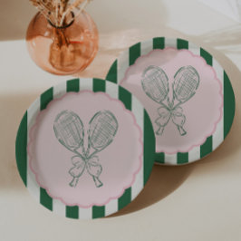 Country Club Courtside Racquet Tennis Birthday ペーパープレート