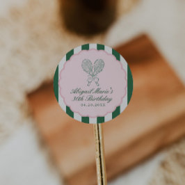 Country Club Courtside Racquet Tennis Birthday ラウンドシール