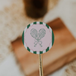 Country Club Courtside Racquet Tennis Birthday ラウンドシール