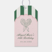 Country Club Courtside Racquet Tennis Favor ギフトタグ (正面)