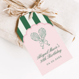 Country Club Courtside Racquet Tennis Favor ギフトタグ