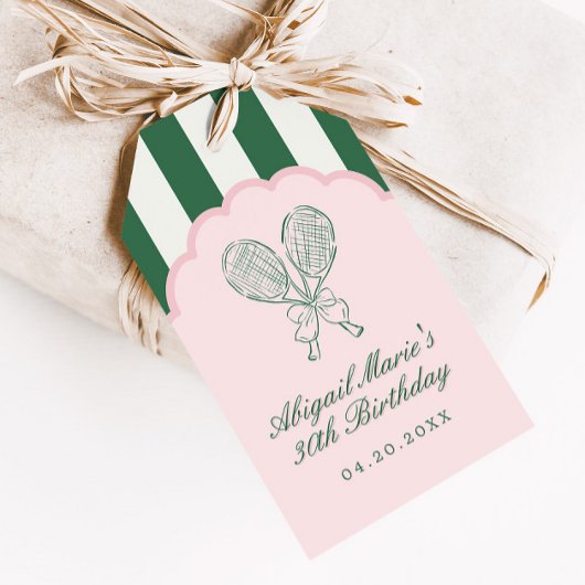 Country Club Courtside Racquet Tennis Favor ギフトタグ