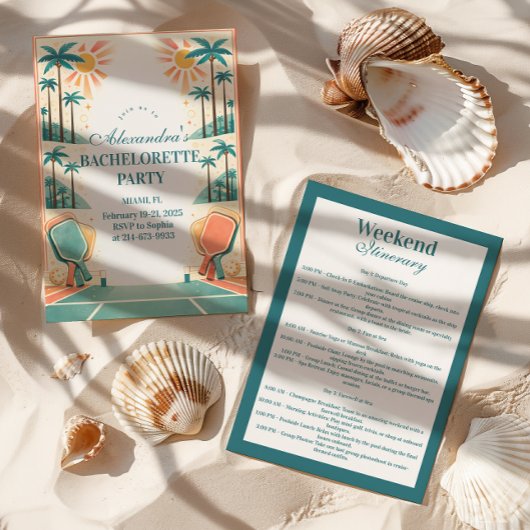 Country Club Pickleball Bachelorette 招待状