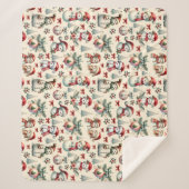 Country Cottage Christmas Snowman シェルパブランケット (正面)