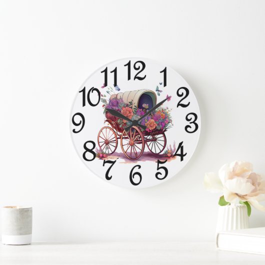 Country Covered Wagon  ラージ壁時計 (ホーム)
