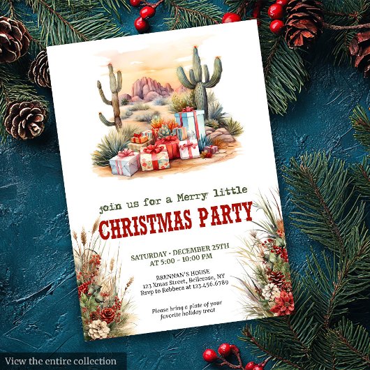 Country Cowboy Christmas Party Invitation 招待状
