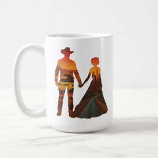 Country Cowboy & City Girl Silhouette コーヒーマグカップ