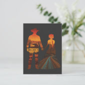 Country Cowboy & City Girl Silhouette ポストカード (スタンド正面)