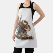 Country Cowgirl Boots Flower Hat Texas エプロン (インサイチュ)