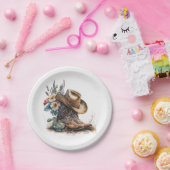 Country Cowgirl Boots Flower Hat Texas ペーパープレート (パーティー)