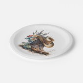 Country Cowgirl Boots Flower Hat Texas ペーパープレート (アングル)