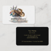 Country Cowgirl Boots Flower Hat Texas 名刺 (正面/裏面)