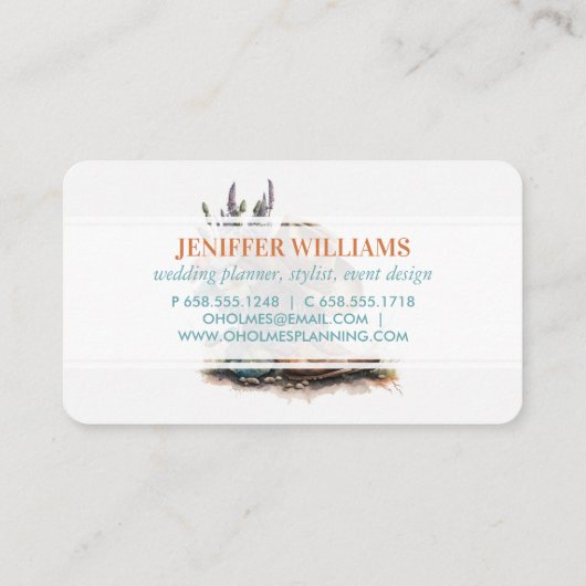 Country Cowgirl Boots Flower Hat Texas 名刺 (裏面)