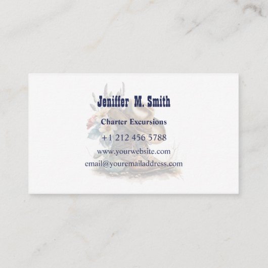 Country Cowgirl Boots Flower Hat Texas 名刺 (裏面)