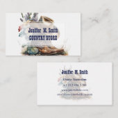 Country Cowgirl Boots Flower Hat Texas 名刺 (正面/裏面)