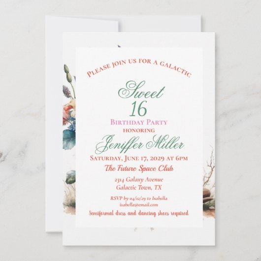 Country Cowgirl Boots Flower Hat Texas 招待状 (正面)