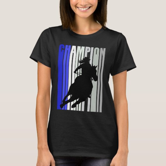 Country Cowgirl Champion Horse Riding Barrel Racin Tシャツ (正面)