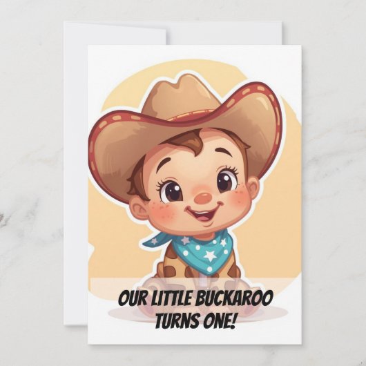 Country Farm Baby Birthday Invitation 招待状 (正面)