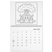 Country Farm Coloring Calendar カレンダー (3月 2027)