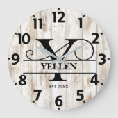 Country Farmhouse Y Monogram ラージ壁時計 (正面)