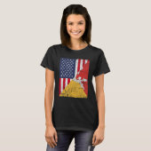 Country Flag Design Half USA Half Bhutan Tシャツ (正面フル)
