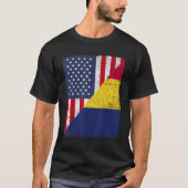 Country Flag Design  Half USA Half Chad Tシャツ (正面)