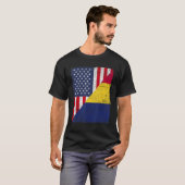 Country Flag Design  Half USA Half Chad Tシャツ (正面フル)
