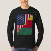 Country Flag  Half USA Half Cameroon Tシャツ (正面)