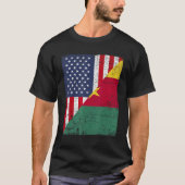 Country Flag  Half USA Half Cameroon Tシャツ (正面)