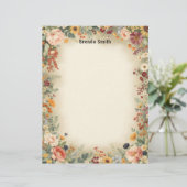 Country Flowers Border Stationery Paper レターヘッド (スタンド正面)