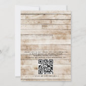 Country Flowers Rustic Chic Budget QR Code Wedding 招待状 (裏面)