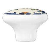 Country Folk Flower Mediterranean Blue Orange セラミックノブ (側面)