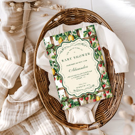 Country Fruit Garden Baby Shower 招待状