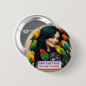 Country Gals Bird Lady for Trump/Vance Button 缶バッジ (正面&裏面)