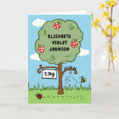 Country Garden Apple Tree New Baby カード (黄色い花)