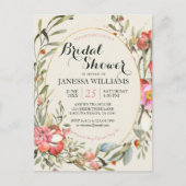 Country Garden Floral Bridal Shower Invitation  ポストカード (正面)