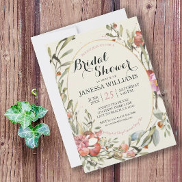 Country Garden Floral Bridal Shower Invitation  招待状