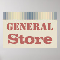Country General Store Wall Art Poster Print Decor
