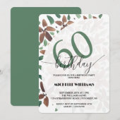 Country Green Floral Watercolor Birthday 招待状 (正面/裏面)