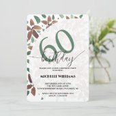 Country Green Floral Watercolor Birthday 招待状 (スタンド正面)